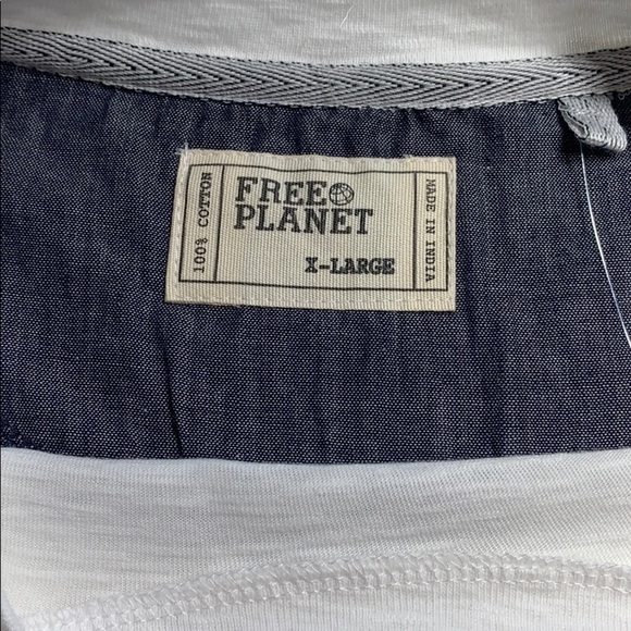 Free Planet Cuff Sleeve palm tree pocket xl T-shirt short sleeve nwot - Picture 3 of 6